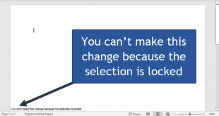 Notifikasi You Can’t Make This Change Because The Selection Is Locked