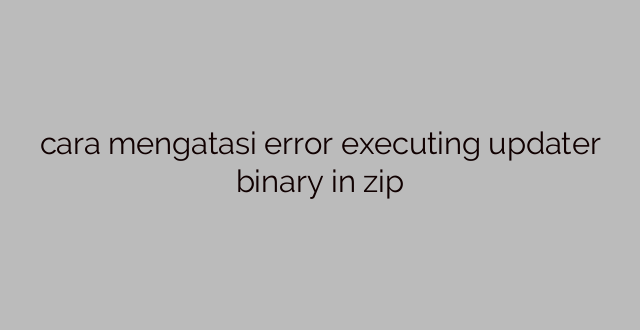 cara mengatasi error executing updater binary in zip