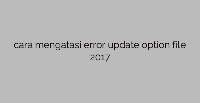 cara mengatasi error update option file 2017