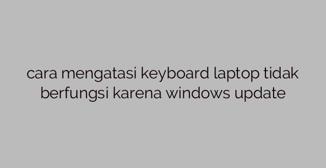 cara mengatasi keyboard laptop tidak berfungsi karena windows update